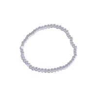 Pulseras de latón, metal, con Hilo elástico, Joyería & para mujer, plateado, agujero:aproximado 3.5mm, Vendido para 17 cm Sarta