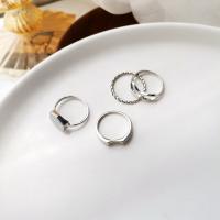 Sinc Alloy Ring Set, le Roisín, Patrún Geoiméadrach, plátáilte, 4 phíosa & jewelry faisin & do bhean & log, dathanna níos mó le haghaidh rogha, 17mm, Díolta De réir PC