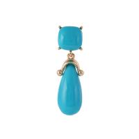 Boucle d'oreille turquoise, laiton, avec turquoise, larme, fade et jamais plaqué de haute qualité, bijoux de mode & pour femme, bleu, 10x45mm, Vendu par paire