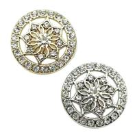 Zinc Alloy Shank Button, Flower, forgyldt, du kan DIY & forskellig størrelse for valg & med rhinestone, flere farver til valg, nikkel, bly & cadmium fri, Solgt af PC