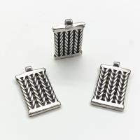 Stainless Steel Pendants 304 Stainless Steel Rectangle vintage & DIY original color Sold By PC