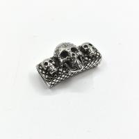 Stainless Steel Slide Charm 304 Stainless Steel Skull vintage & DIY original color 38mm Sold By PC