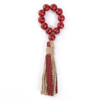 Ornamenti pendenti, legno, with Canapa, Cerchio, vernice di essiccamento, modello checker, nessuno, 16mm, Lunghezza Appross. 19 cm, Venduto da PC