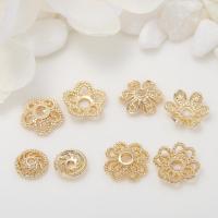 Brass Bead Cap Flower plated DIY golden 8mm Sold By PC