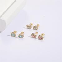 悪アイピアス, 銅, 邪な目, 14 K ゴールド メッキ, マイクロパヴェジルコニア & 女性用 & エナメル, 無色, ニッケル、鉛、カドミウムフリー, 8x11mm, 売り手 ペア