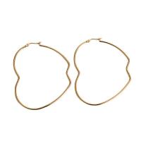 Rustfrit stål Lever Tilbage Earring, 316 Stainless Steel, Apple, 18K forgyldt, mode smykker & for kvinde, gylden, 70x60mm, Solgt af par