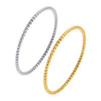 Nerūdijančio plieno Bangle, 304 Nerūdijantis plienas, Bižuterijos & moters, daugiau spalvų pasirinkimas, 3mm, Vidinis skersmuo:Apytiksliai 64mm, Pardavė PC