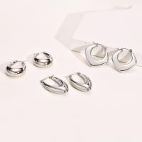 Stainless Steel Lever Terug Earring, 304 roestvrij staal, mode sieraden & verschillende stijlen voor de keuze & voor vrouw, zilver, Verkocht door pair