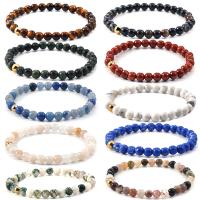 Pulseras de piedras preciosas, Piedra natural, con Hilo elástico, Esférico, hecho a mano, diferentes materiales para la opción & unisexo, más colores para la opción, can be adjust to max 7.5inch,6mm, Vendido por UD