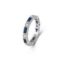 Messing ringen, Donut, platinum plated, mode sieraden & verschillende grootte voor keus & voor vrouw, donkerblauw, nikkel, lood en cadmium vrij, 3x2mm, Maat:6-10, Verkocht door PC