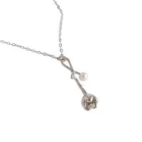 South Sea Shell Necklace 925 Sterling Silver with Shell Pearl plated fashion jewelry & for woman Length Approx 17.3 cm Sold By PC