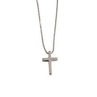 Sterling Silver Halsband, 925 sterling silver, Cross, platinerade, mode smycken & Unisex, ursprungliga färgen, 12.30x8mm, Längd 43 cm, Säljs av PC