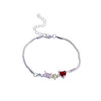 Bracelets en laiton, avec 5cm chaînes de rallonge, fade et jamais plaqué de haute qualité, bijoux de mode & pour femme, multicolore, Longueur 16.2 cm, Vendu par PC