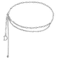 aleación de zinc cadena de cintura, chapado en color de plata, Joyería & para mujer, más colores para la opción, longitud 101 cm, Vendido por UD