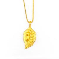 Brass Necklace Leaf gold color plated fashion jewelry & for woman golden nickel lead & cadmium free Sold By PC