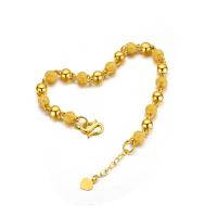 Pulseras de latón, metal, con 3cm extender cadena, chapado en color dorado, Joyería & para mujer, dorado, libre de níquel, plomo & cadmio, 6mm, longitud 18 cm, Vendido por UD