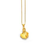 Brass Necklace Ginkgo Leaf gold color plated fashion jewelry & for woman golden nickel lead & cadmium free Sold By PC