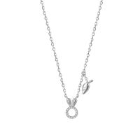 Cubic Zircon Micro Pave 925 Sterling Silver Necklace plated micro pave cubic zirconia & for woman Length Approx 17.7 Inch Sold By PC