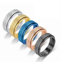 Titanium ringen, Titanium Staal, plated, uniseks & verschillende grootte voor keus & frosted, meer kleuren voor de keuze, 10pC's/Lot, Verkocht door Lot