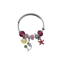 Bracelet European , Acier inoxydable 304, avec cristal & perle de plastique & alliage de zinc, dauphin, pour femme & émail & avec strass, plus de couleurs à choisir, 55mm, Vendu par PC