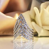 Strass vinger Ring, Zinc Alloy, mode sieraden & verschillende grootte voor keus & voor vrouw & met strass, nikkel, lood en cadmium vrij, Verkocht door PC