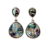 Shell Earrings Zinc Alloy with Abalone Shell gold color plated vintage & fashion jewelry & for woman nickel lead & cadmium free Sold By Pair