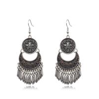 Fashion Fringe Oorbellen, Zinc Alloy, plated, mode sieraden & voor vrouw, meer kleuren voor de keuze, nikkel, lood en cadmium vrij, 85x27mm, Verkocht door pair