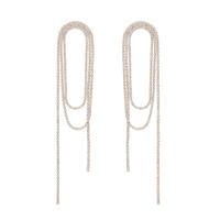 Fashion Fringe Oorbellen, 304 roestvrij staal, mode sieraden & voor vrouw & met strass, gouden, 110x22mm, Verkocht door pair