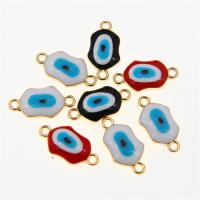 Connecteur Evil Eye, alliage de zinc, plaqué de couleur d'or KC, DIY & émail & boucle de 1/1, plus de couleurs à choisir, protéger l'environnement, sans nickel, plomb et cadmium, 20x10x3mm, Environ 100PC/sac, Vendu par sac