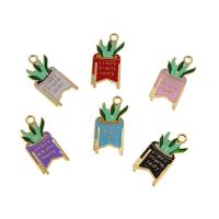 Zinc Alloy Enamel Pendants plant pot plated Unisex nickel lead & cadmium free Approx Sold By Bag