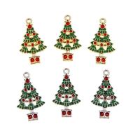 Zinklegering Kerst Hangers, Zinc Alloy, Kerstboom, plated, uniseks & glazuur, meer kleuren voor de keuze, nikkel, lood en cadmium vrij, 16x29x2.40mm, Ca 100pC's/Bag, Verkocht door Bag