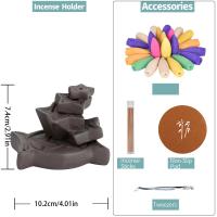 Porselein Backflow Wierookbrander, Purple Sand, half handgemaakte, voor thuis en op kantoor & Duurzame & multifunctioneel, 102x83x74mm, Verkocht door PC