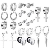 304 acciaio inox Set orecchino, stile punk & unisex, nessuno, 11Pairspaio/set, Venduto da set