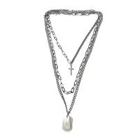 Multi Layer Necklace Titanium Steel polished Unisex & multi-strand original color 70cm 50cm 40cm Sold By PC