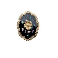 Glazuur broche, Zinc Alloy, met Abalone Schelp, gold plated, mode sieraden & voor vrouw, nikkel, lood en cadmium vrij, 33x44mm, Verkocht door PC