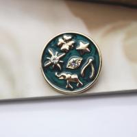 Glazuur broche, Zinc Alloy, gold plated, voor vrouw & met strass, nikkel, lood en cadmium vrij, 30mm, Verkocht door PC