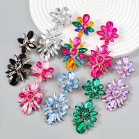 Rhinestone Earring Zinc Alloy plated fashion jewelry & for woman & with glass rhinestone Sold By Pair