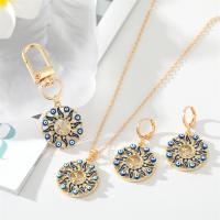 Evil Eye Jewelry Set Zinc Alloy with 5cm extender chain Sun gold color plated Unisex & enamel & hollow nickel lead & cadmium free Length Approx 40 cm Sold By PC