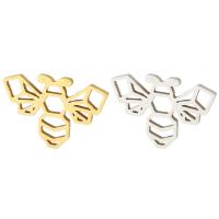 Acciaio inossidabile Animal Ciondoli, 304 acciaio inox, Ape, unisex & cavo, nessuno, 17x12x1mm, Appross. 10PC/borsa, Venduto da borsa