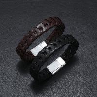 PU cavo bracciali, with lega in zinco, gioielli di moda & per l'uomo, nessuno, Lunghezza Appross. 21 cm, Venduto da PC