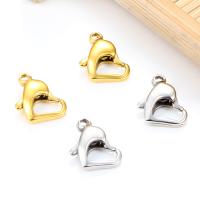 Stainless Steel Heart Pendants 304 Stainless Steel Vacuum Ion Plating DIY Sold By Bag