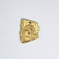 Edelstahl Schmuck Anhänger, 304 Edelstahl, poliert, DIY, goldfarben, 23.70x17.50mm, verkauft von PC