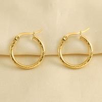 Titanium Steel  Earring 18K gold plated fashion jewelry & for woman golden Sold By Pair