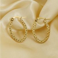 Stainless Steel Lever Terug Earring, 304 roestvrij staal, 18K verguld, mode sieraden & voor vrouw, gouden, 26mm, Verkocht door pair