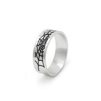 Titantium Steel Finger Ring, Titanium Steel, különböző méretű a választás & az ember & zománc, 8mm, Méret:7-12, Által értékesített PC