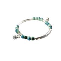 Porcelain Bracelet Zinc Alloy with Porcelain platinum color plated elastic & for woman Length Approx 14-20 cm Sold By Lot