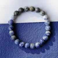 Bráisléid gemstone, Sodalite, plátáilte, leaisteacha & unisex, gorm, Fad Thart 14-20 cm, 20ríomhairí pearsanta/Lot, Díolta De réir Lot