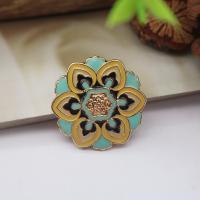 Glazuur broche, Zinc Alloy, gold plated, voor vrouw, nikkel, lood en cadmium vrij, 30mm, Verkocht door PC