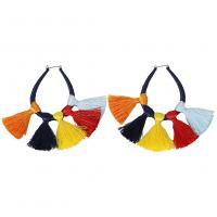 Fashion Fringe Earrings Zinc Alloy with Polyester Yarns fashion jewelry & for woman Sold By Pair