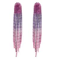 Fashion Fringe Boucles d'oreilles, alliage de zinc, Placage de couleur d'or, bijoux de mode & styles différents pour le choix & pour femme & avec strass, plus de couleurs à choisir, Vendu par paire